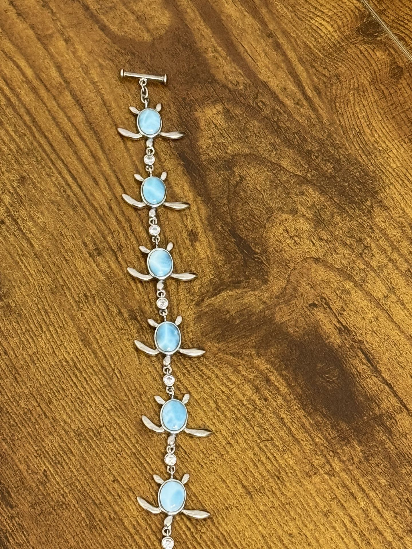 Sterling Silver Alana Larimar Sea Turtle Bracelet