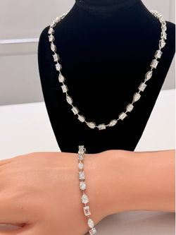 14KT VS2/F 37.65Ctw  Lab Diamond Fancy cut Necklace/Bracelet