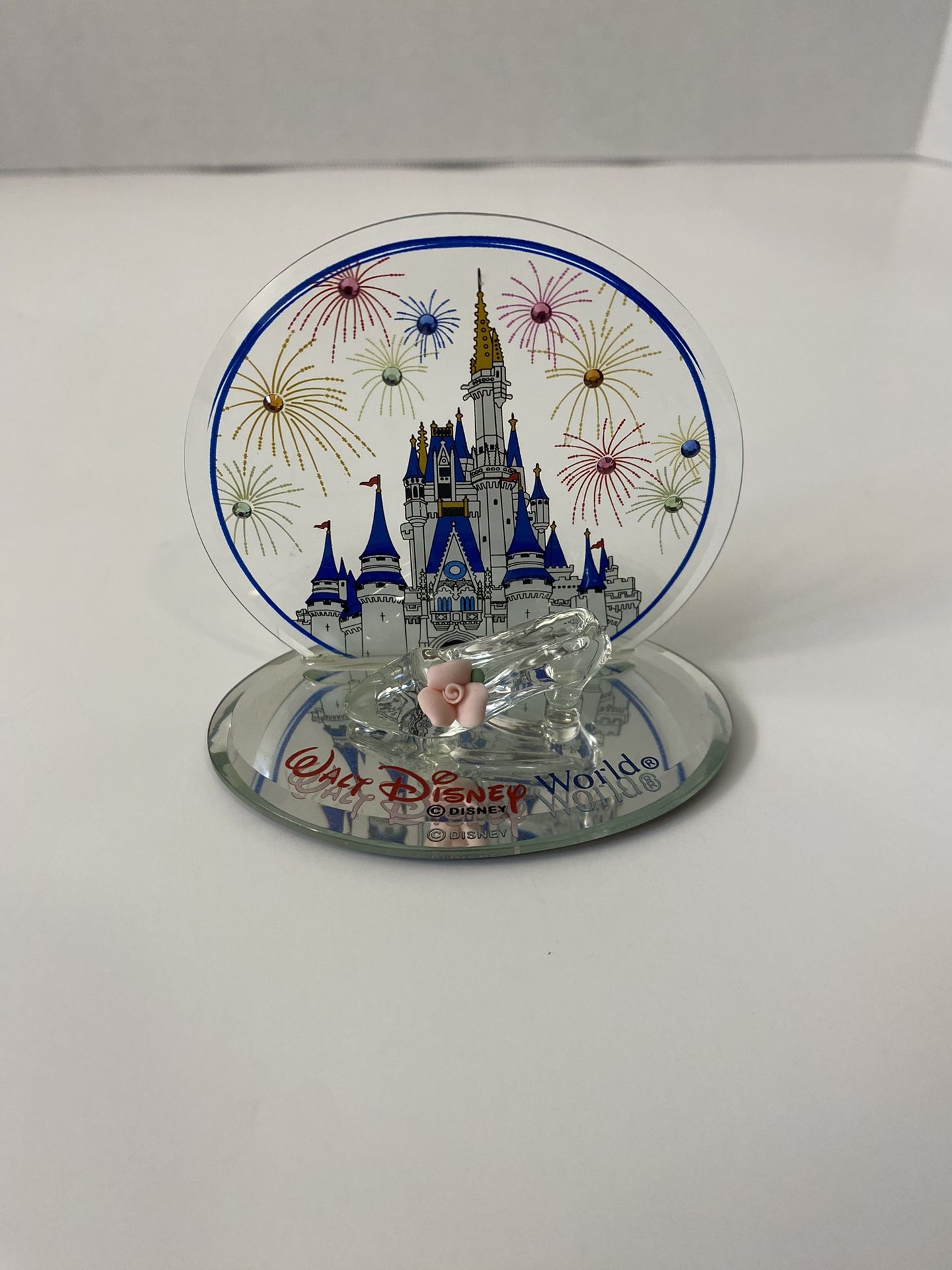 Disney WDW Cinderella Glass Slipper & Castle w/ Colored Rhinestone Fireworks