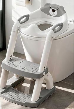 Potty training toilet seat with stairs