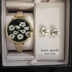 Kate Spade Watch And Earring Set (New) 