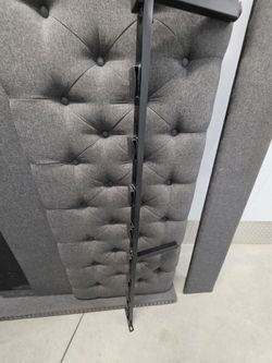 Gray Upholstered Full Bed Frame