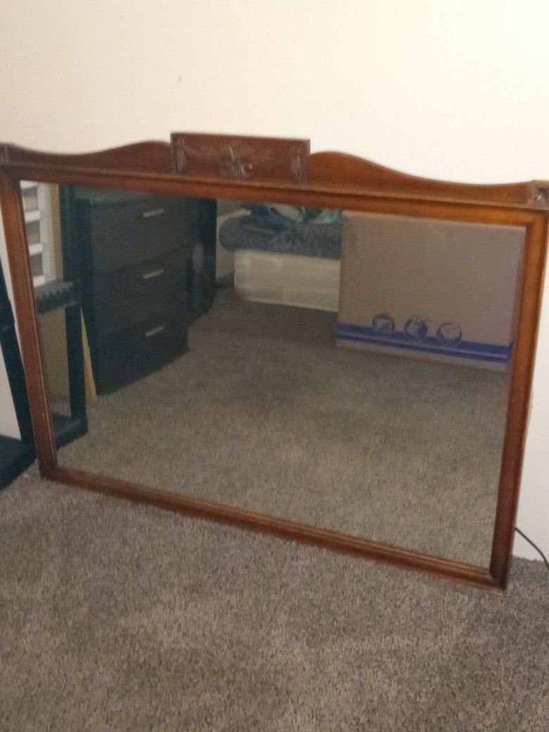 Wood Antique Mirror