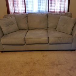 Teal Couch and Loveseat