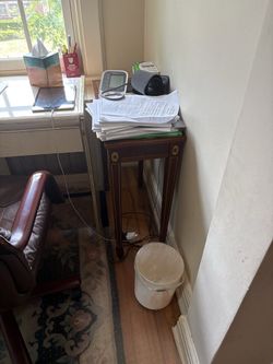 Narrow side table (brass trim)
