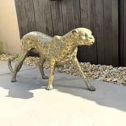 Bronze Walking Cheetah Statue