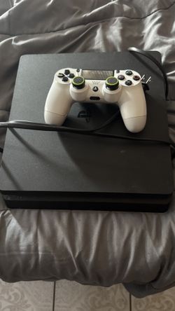 PS4 Slim Console + Controller (Turns On, No Hard Drive)