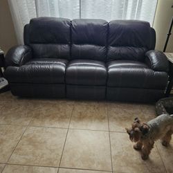 Double Reclining Leather Sofa 7'3"