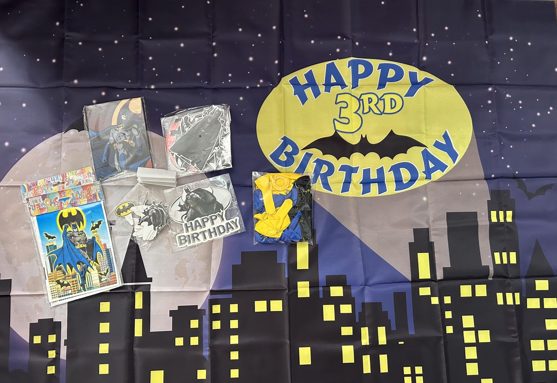 Batman 3rd Birthday Party Decoration Supplies.