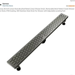 Sunrosa 36 Inch Linear Drain,Brushed Nickel Linear Shower Drain