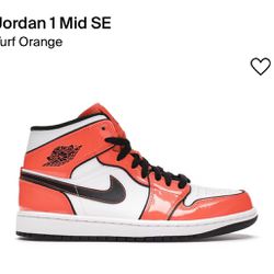 Jordan 1 Mid “Turf Orange” Size 10.5