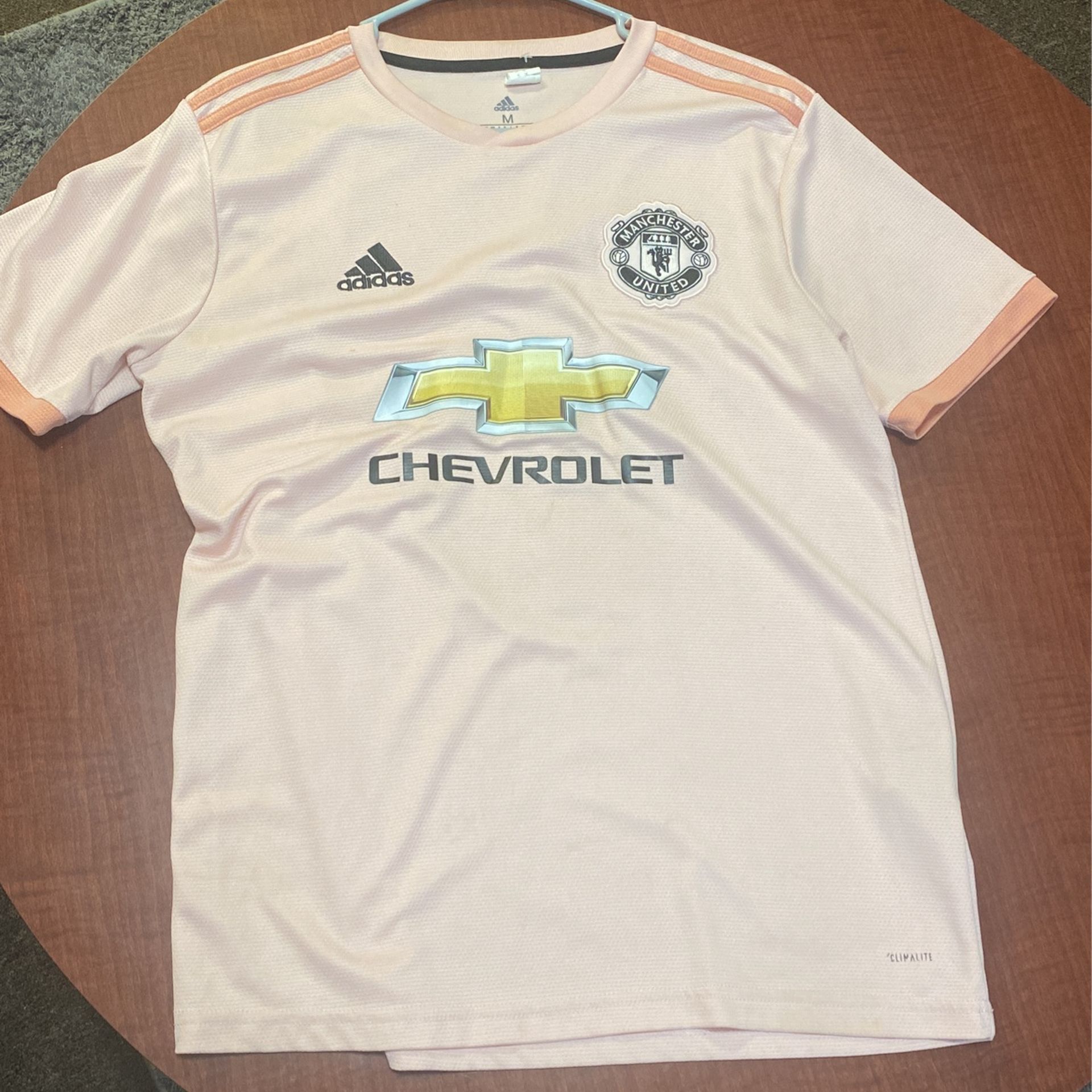 Manchester United 2018 Authentic Paul Pogba Pink Shirt