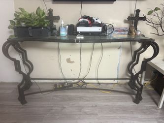 Glass top Metal Entryway Table