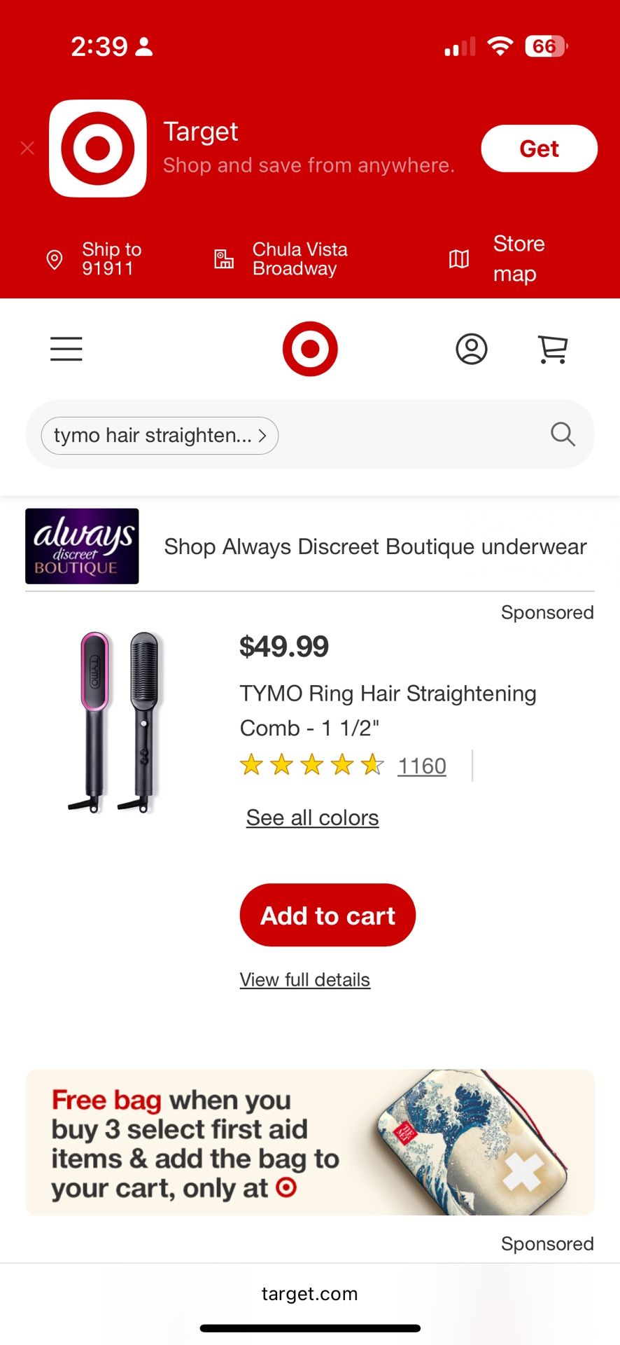 TYMO Ring Hair Straightening Comb