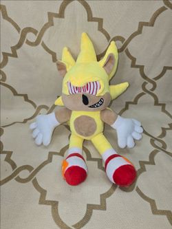 Fleetway Super Sonic Style Yellow Hedgehog Plush Toy 15"H Collectible HTF