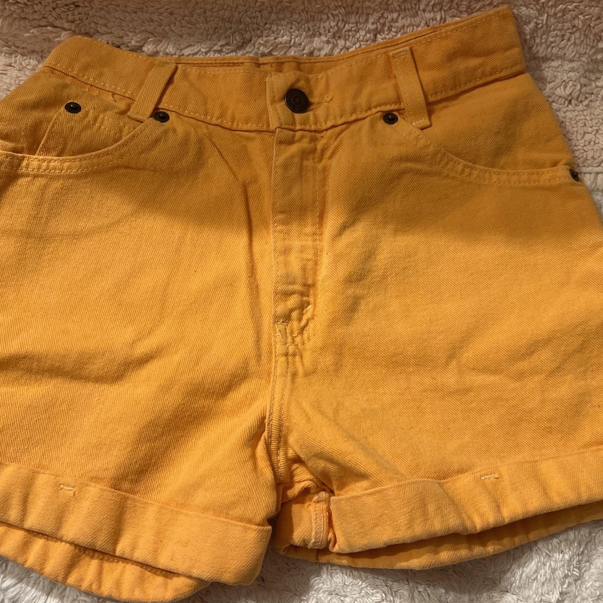 Yellow Denim Shorts