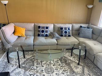 Modern 3-Piece Glass Coffee Table Set