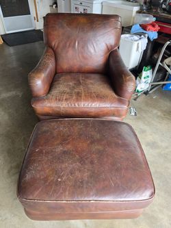 Leather Chair with ottoman