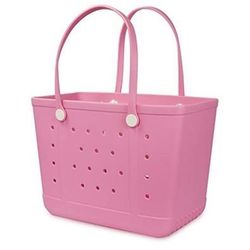 Pink Beach Bag Large Rubber Beach Tote Bag Waterproof Croc Bag Hand Bag Pool Yoga ⭐NEW⭐ CYISell