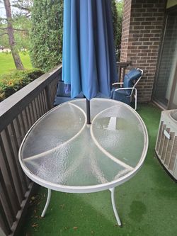 Table and chair for outside