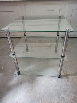 3-Tier Glass and Chrome Shelf Unit