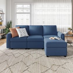 LINSY HOME Modular Sectional Sofa Blue