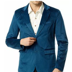 💯 Turquoise Velvet Luxury Blazer Size:3XL