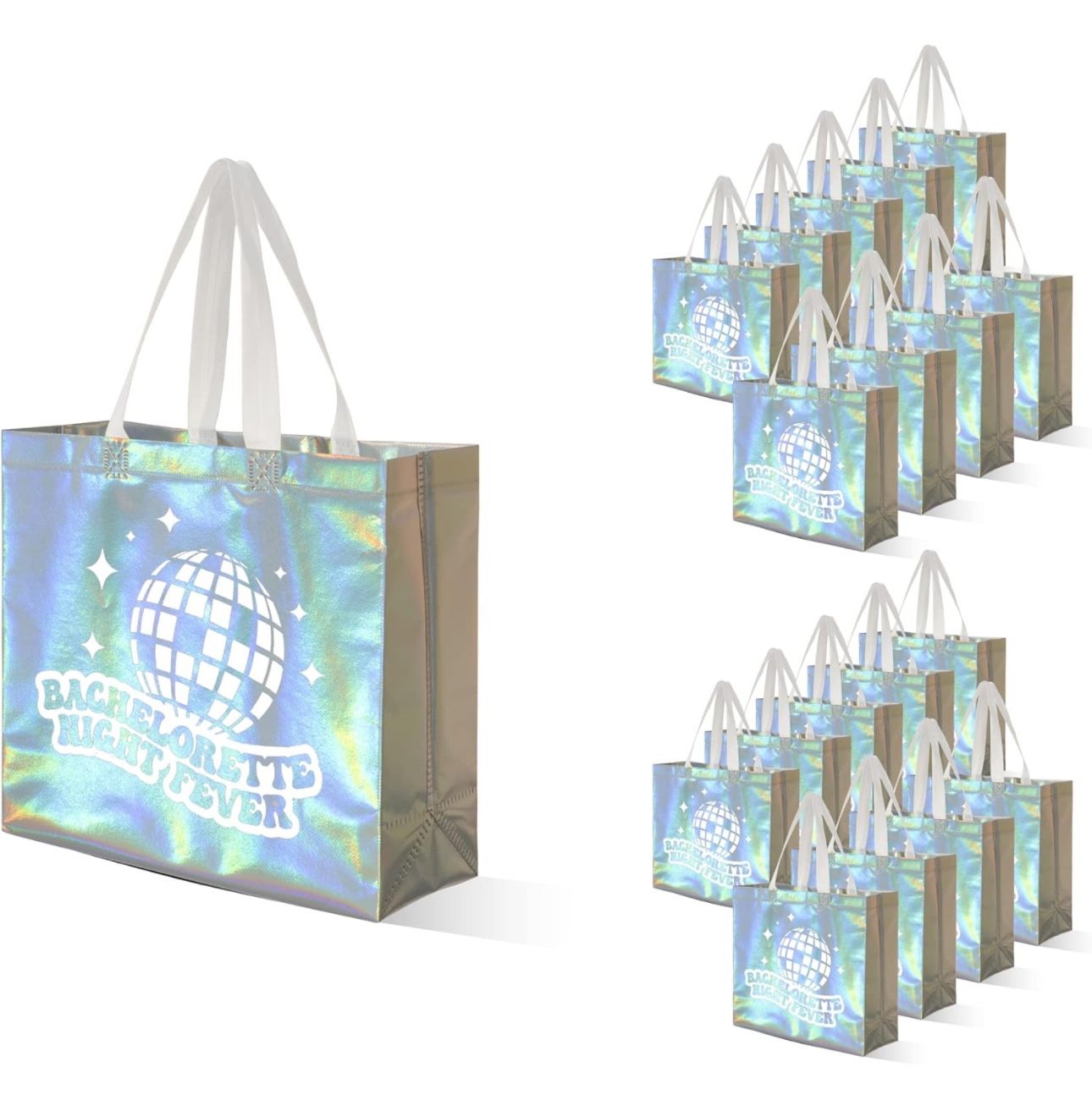 NEW/SEALED - Last Disco Bachelorette Gift Bags (Set of 18) 70s Bachelorette Party Favors Bags I Bachelorette Night Fever Non-Woven Disco Tote Gift Bag