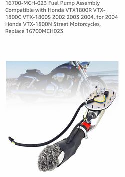 16700-MCH-023 Fuel Pump Assembly Compatible with Honda VTX1800R VTX-1800C VTX-1800S 2002 2003 2004, for 2004 Honda VTX-1800N Street Motorcycles, Repla