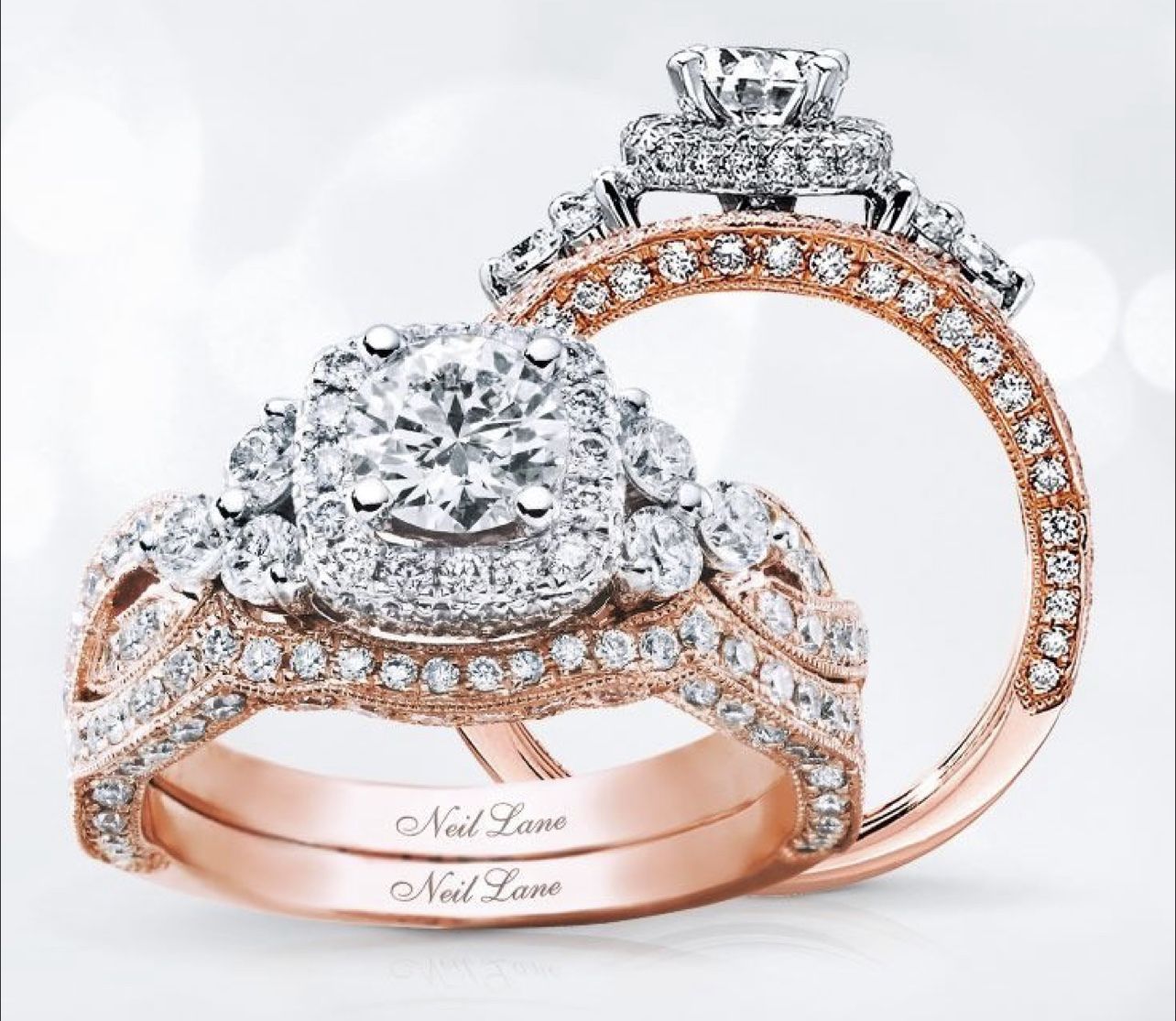 2.60 Ct Neil Lane Diamond engagement Ring, 14k Rose Gold