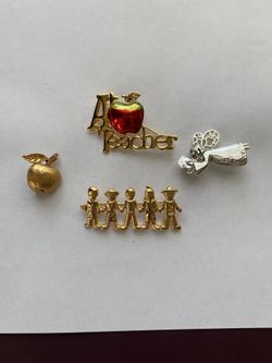 Vintage Teacher Mixed Brooch Lot