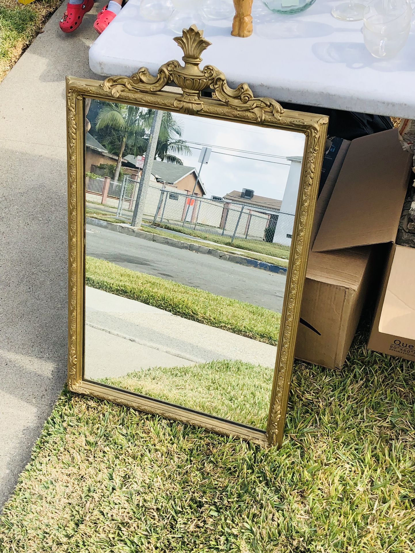 Large Ornate Gold Framed Mirror (2)