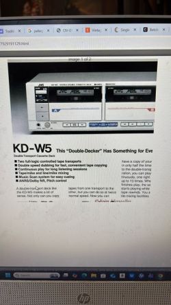 JVC Double Cassette Deck Tape Player JVC KD-W5