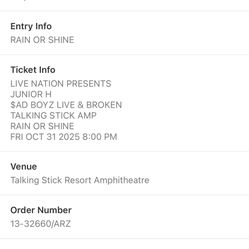 1 Junior H Ticket