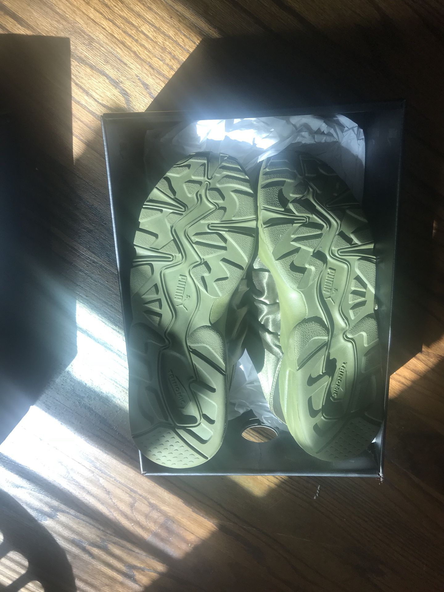 Olive Green Puma Bow Shoes