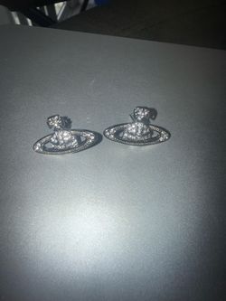 Vivienne Westwood Orb Stud Earrings Silver
