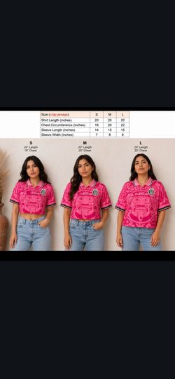 Womens Collared crop top pink mexico Jersey -World Cup 2026 soccer no delivery also you can buy on culturemadeus website