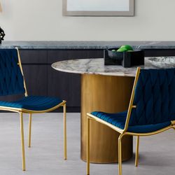 2 Black Velvet Accent Chairs