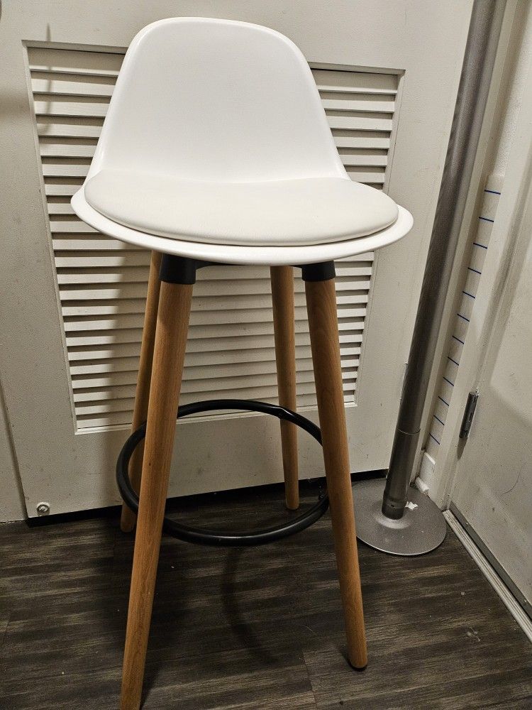 Comfortable Barstools High Stool Bar Stool Backrest Stool Dining Room Chair with Leather Padded Seat and Beech Legs Counter Stool