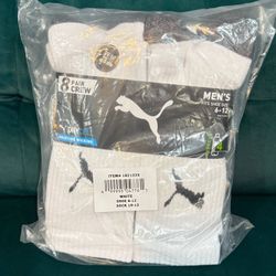 Brand New 8 Pack Mens Puma Crew Socks 