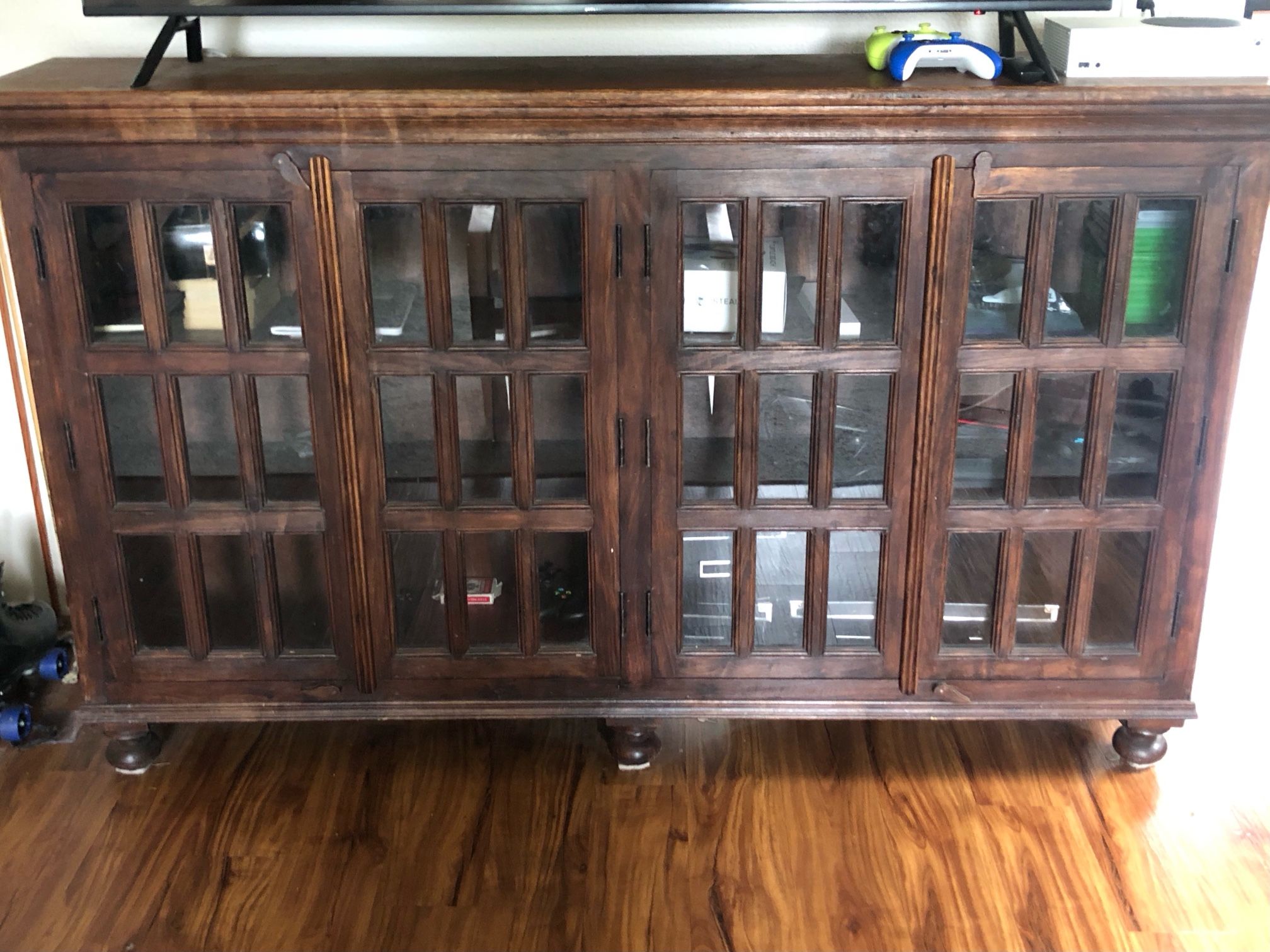 Italian Imported Solid Wood Glass-Front Cabinet