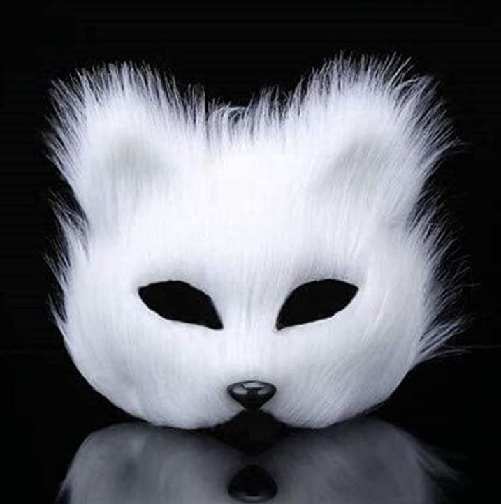 Fancy Fox Mask Half Face (Pink & White)