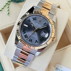 Rolex Datejust w/ Wimbledon Dial on Fluted Bezel & Oyster Bracelet