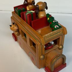 Christmas Express wood music box  R. Dakin & Co San Francisco  vintage 