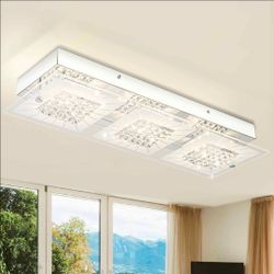 Auffel Crystal Rectangle Ceiling Light Fixture