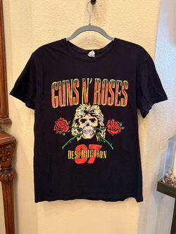 Vintage Guns N’ Roses Destruction UK Tour 1987 Graphic Black T-Shirt Size Medium