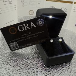 Diamond/ Moissanite Stud Earrings, 925 Silver Plated