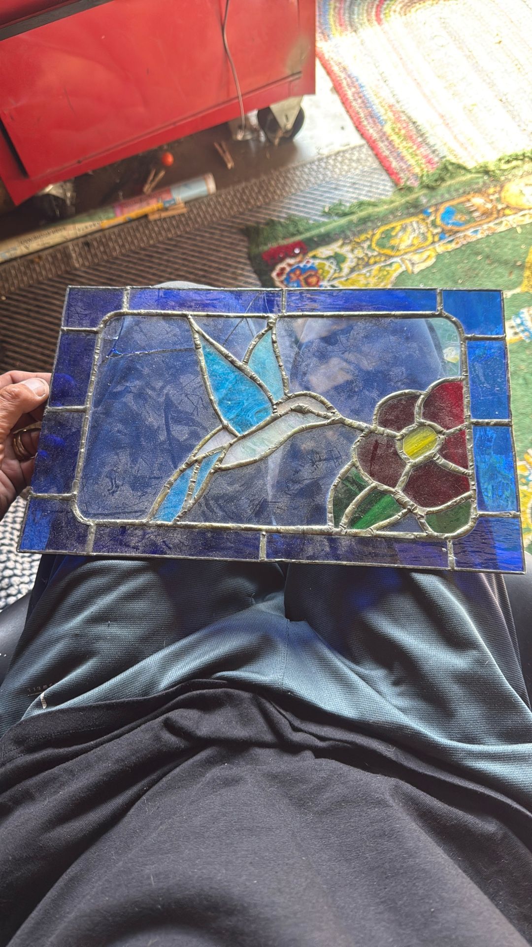  Intake Stained Glass Hummingbird Some Small Cracks 