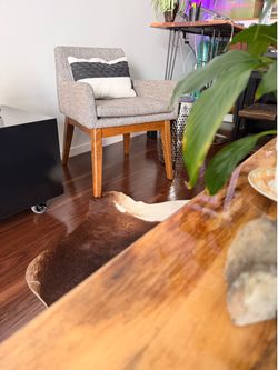 Article Mid Century Gray Fabric Accent Chair + Geometric Pillow