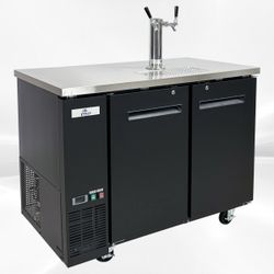 NSF 48 ins Brew Fridge cooler Beer dispenser 2 tap UUD24-48